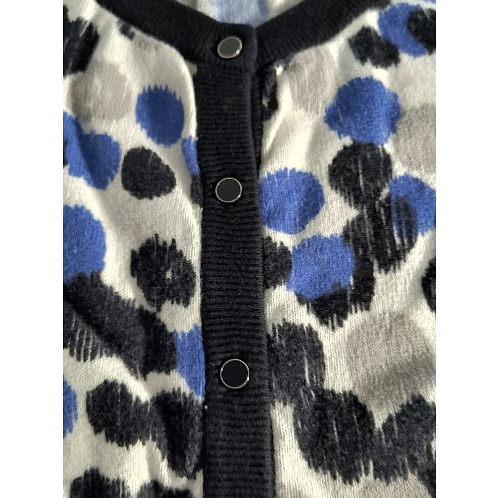 AB Studio Women's XL Cardigan Sweater Multicolor Polka Dot 3/4 Sleeve Cotton - Picture 7 of 16